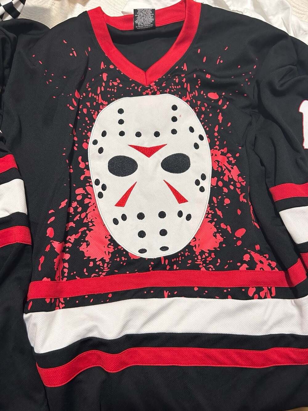 Friday the 13th Jason Voorhees Hockey Jersey Size 2XL Black Red White
